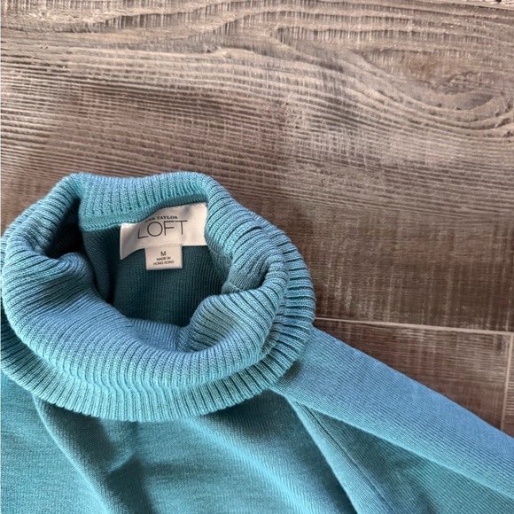 LOFT Sea Green Turtleneck Sweater - Picture 3 of 3